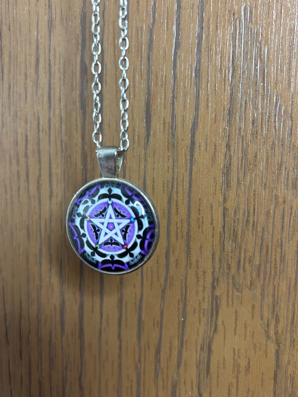 Purple Pentagram Pendant Necklace - Women Jewelry